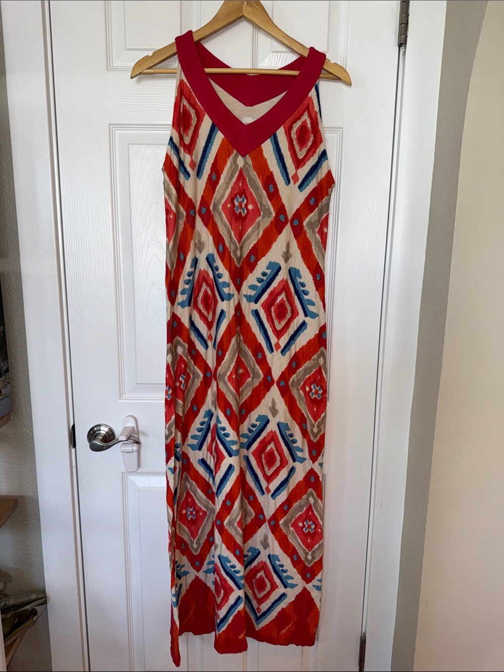 Chico's Ikat Maxi Lined Dress - multicolor sz1 (M/L 8-10)